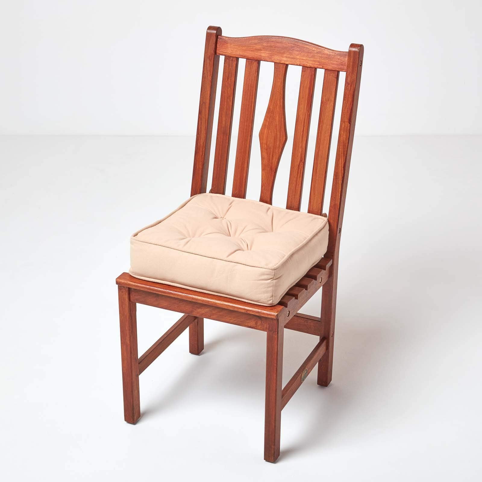 Cotton Dining Chair Booster Cushion | 40cm x 40cm | Taupe