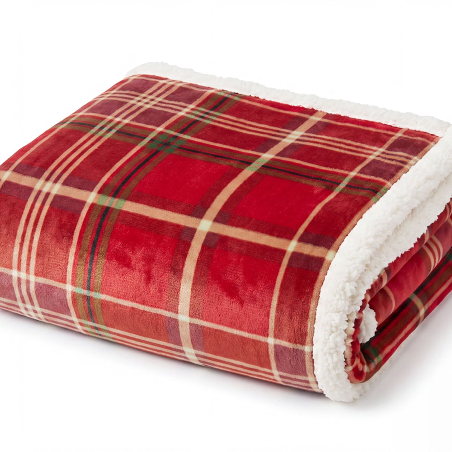 Deyongs Red Check Sherpa Fleece Throw – Printed Check Blanket