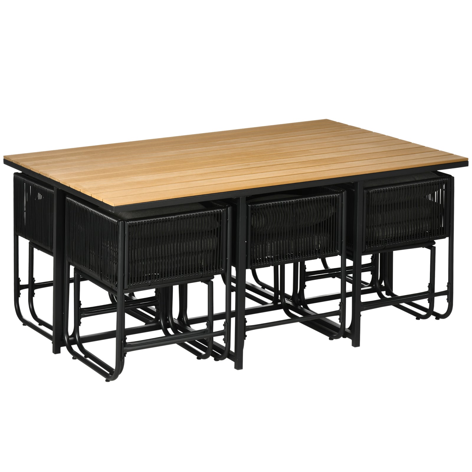 11-pc Rattan Dining Set Space-saving Design