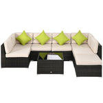 Rattan Outdoor Garden Furniture Patio Corner Sofa Set | Brown