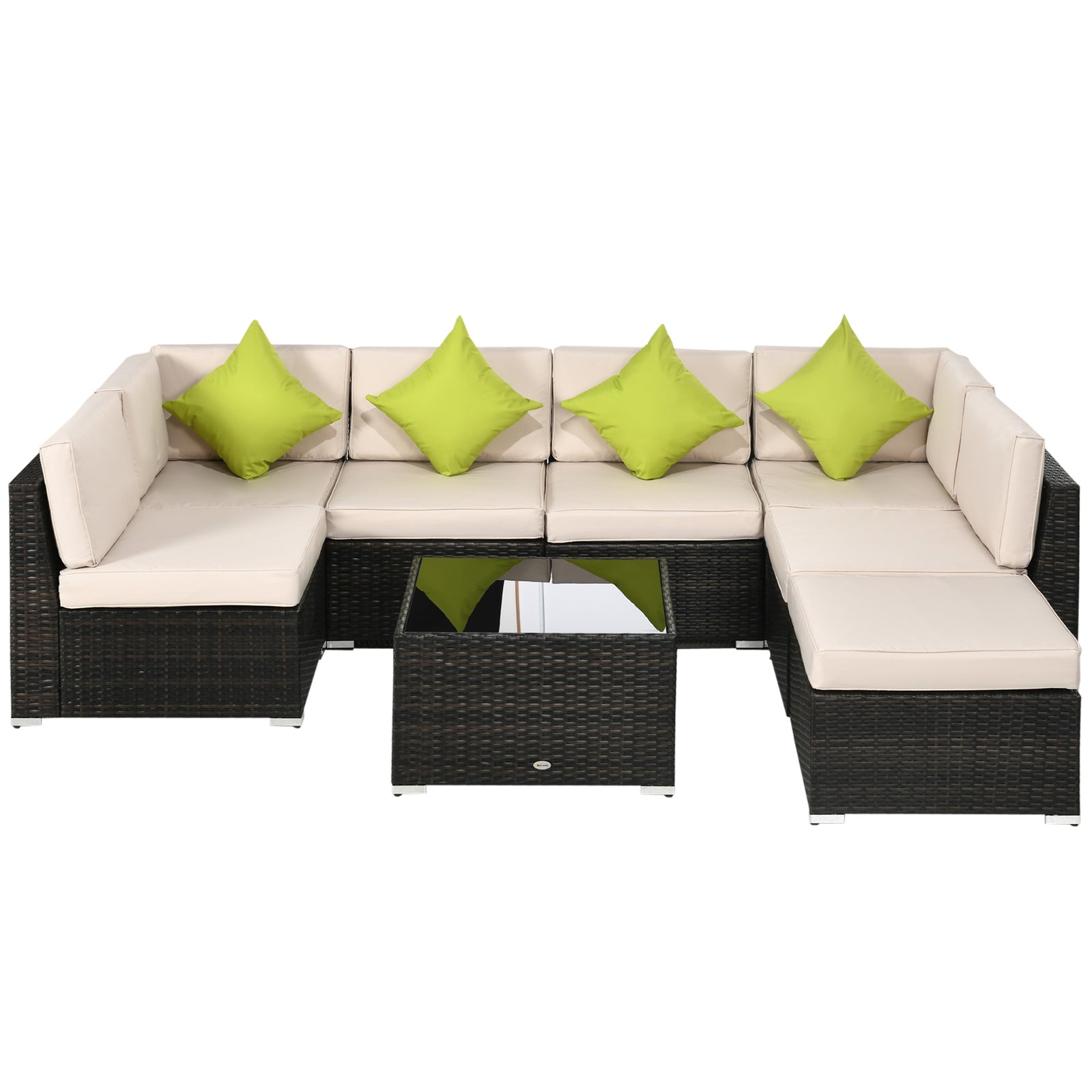 Rattan Outdoor Garden Furniture Patio Corner Sofa Set | Brown