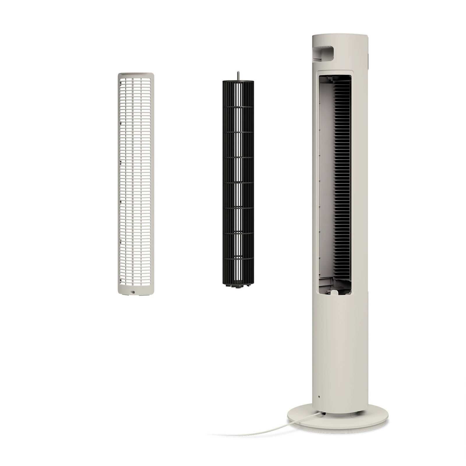 Elevate Smart Tower Fan With 12 Speeds And Remote Control | Stone