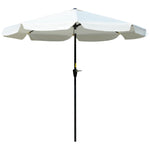 2.7m Patio Umbrella With Crank Garden Parasol | White