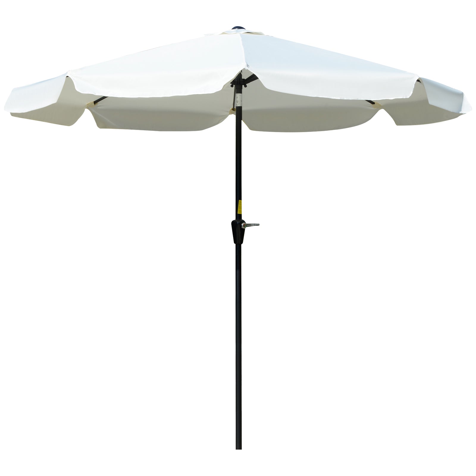 2.7m Patio Umbrella With Crank Garden Parasol | White