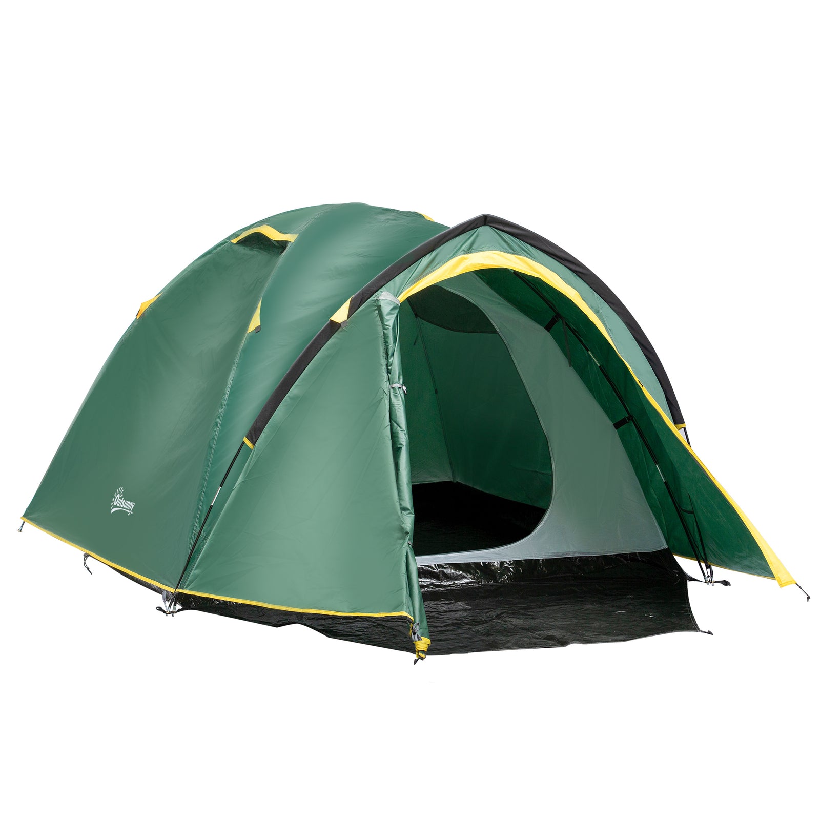 Compact Camping Tent W/ Vestibule & Mesh Vents For Hiking | Multi Colour