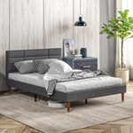 Single/double/king Upholstered Bed Frame With Wooden Slat | Double