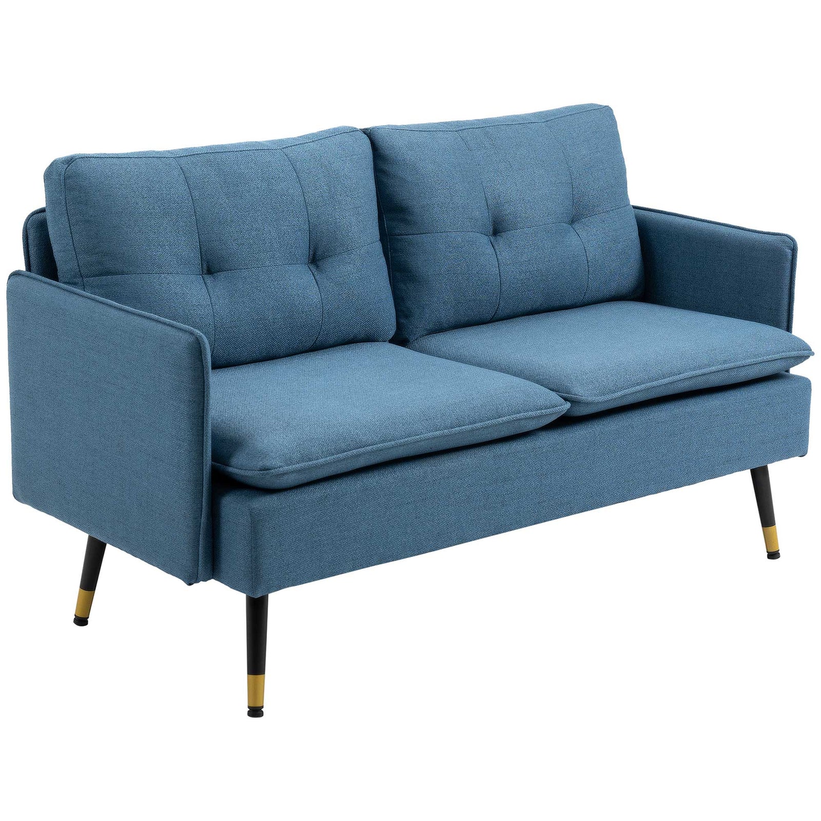 Modern Upholstered Two Seater Sofa For Bedroom | One Size | Blue