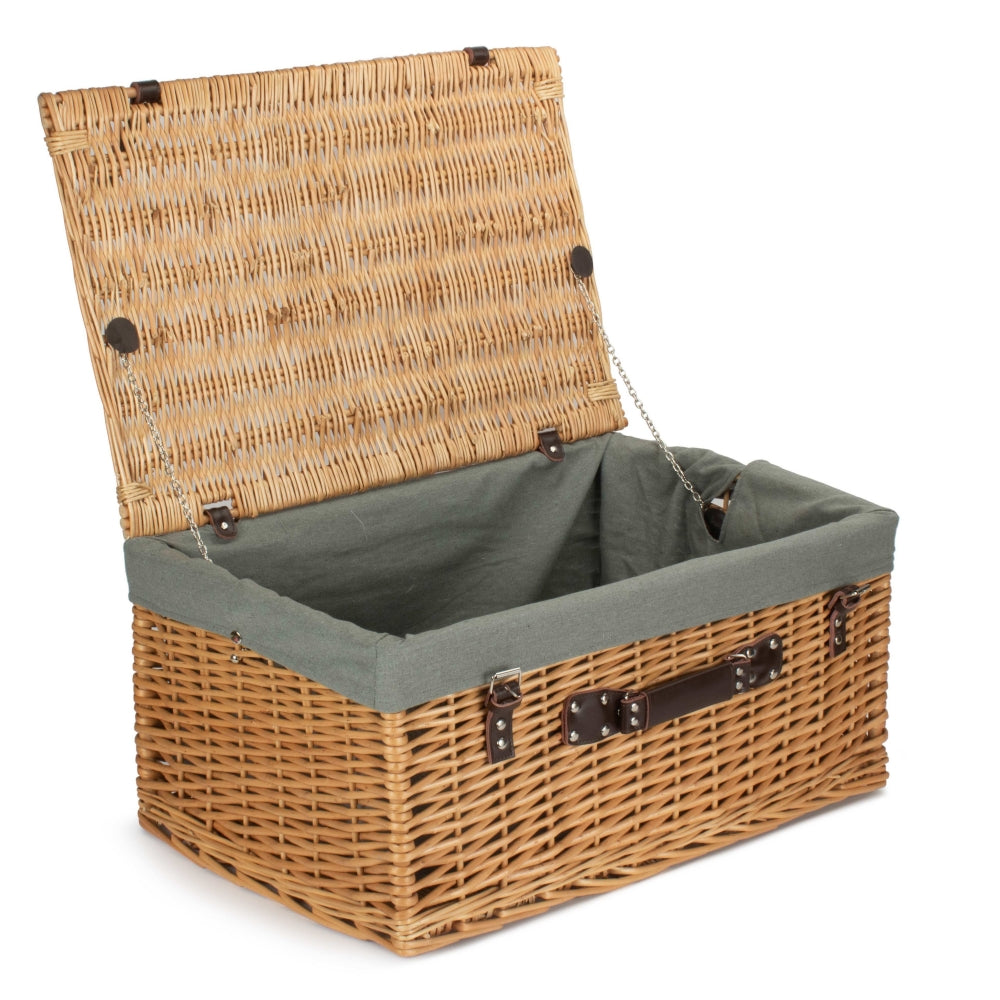 Wicker Buff 60cm Picnic Basket | Gray