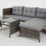 Riverside Grey Corner Rattan Patio Set - Stylish And Durable Outdoor Furniture | Gray