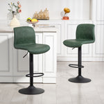 Barstools Set Of 2, Dining Stools With Backrest And Footrest | Green