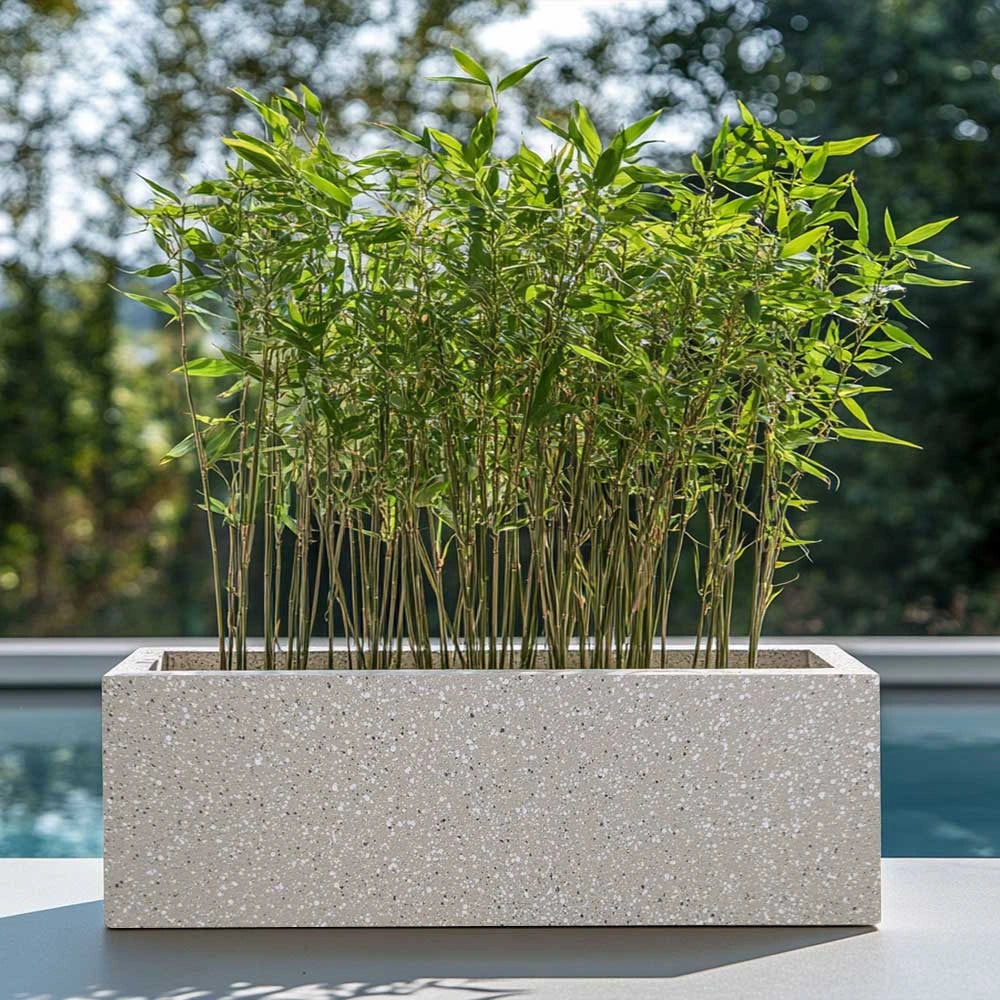 Zinc Galvanised Trough Planter | 100cm x 40cm x 40cm | Grey & White