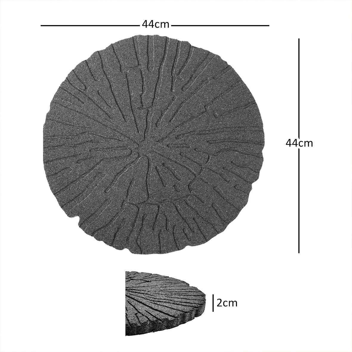 Rubber Stepping Stone Grey Log Design Garden Decoration | Set of 2 | Grey