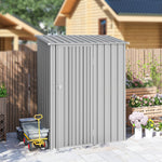Outdoor Storage Shed Steel Garden Shed W/ Lockable Door | Grey