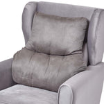 Faux Suede Back Support Thick Lumbar Cushion | Grey
