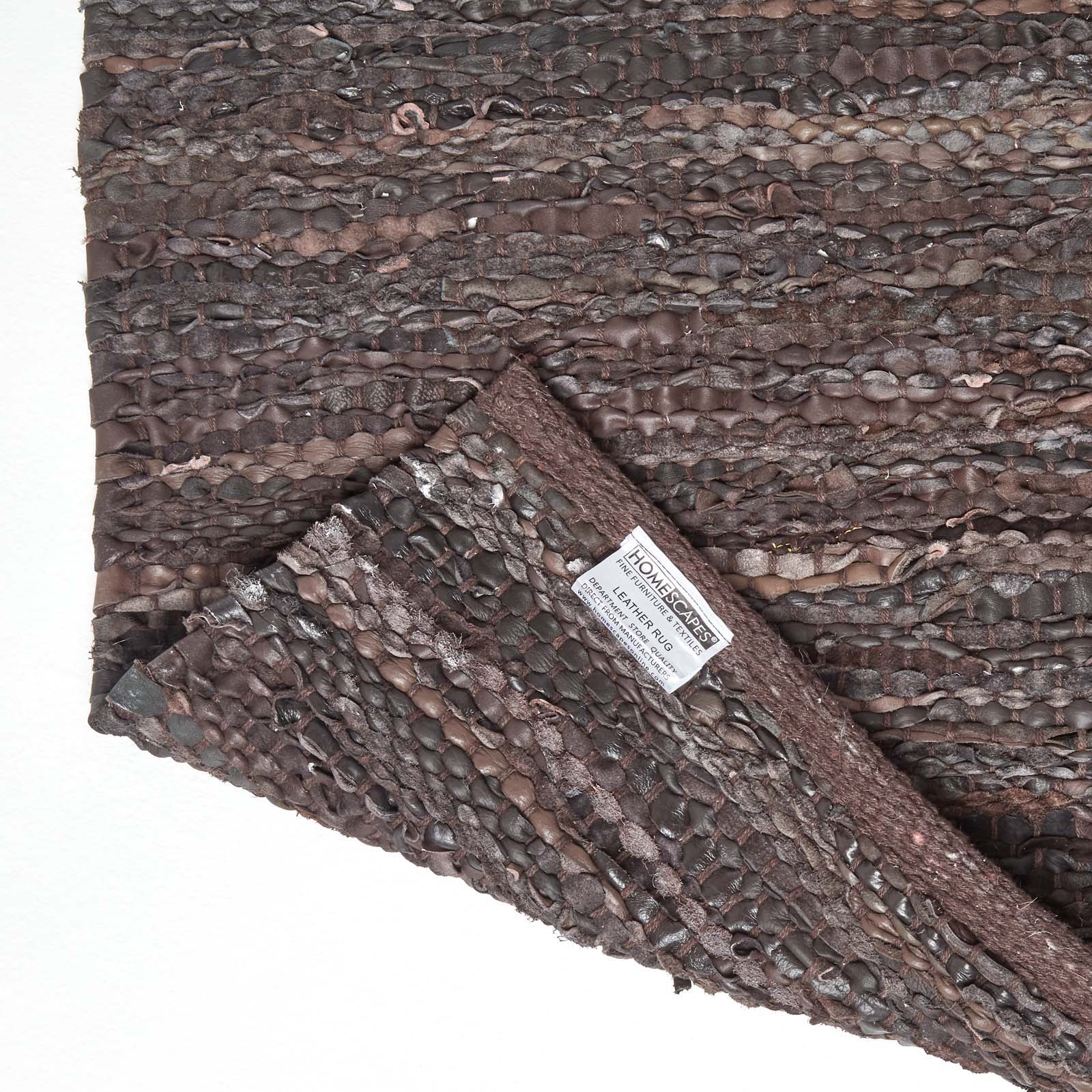 Denver Leather Woven Rug | 200cm | Brown