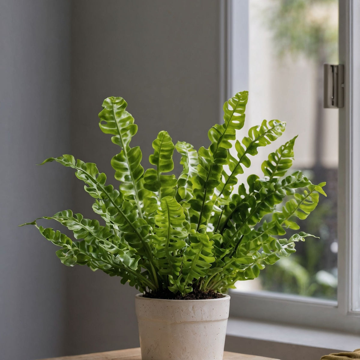 Bird's Nest Fern - 2 Pcs. - Asplenium Nidus 'crispy Wave' - H25-40cm - ⌀12cm | Set of 2 | Green