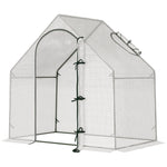 Walk-in Greenhouse W/ Steel Frame & Pe Cover