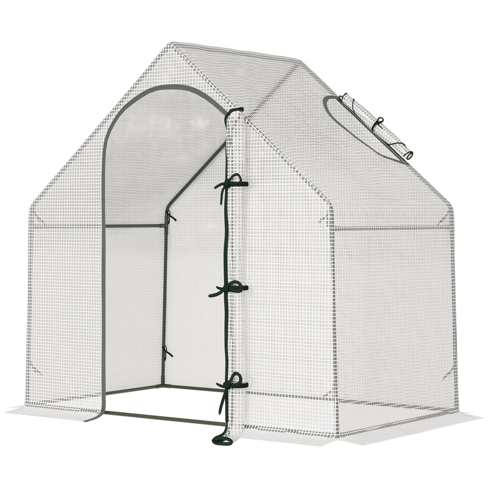 Walk-in Greenhouse W/ Steel Frame & Pe Cover
