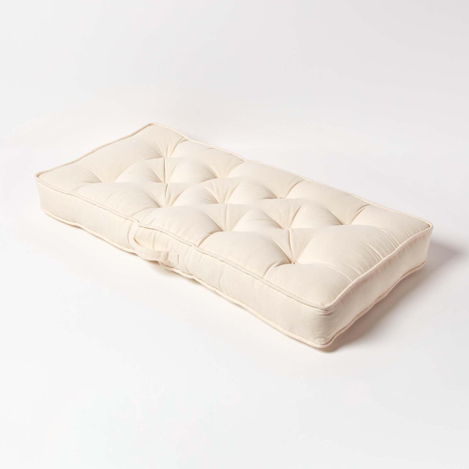 Cotton 2 Seater Booster Cushion | 50cm x 100cm | Cream