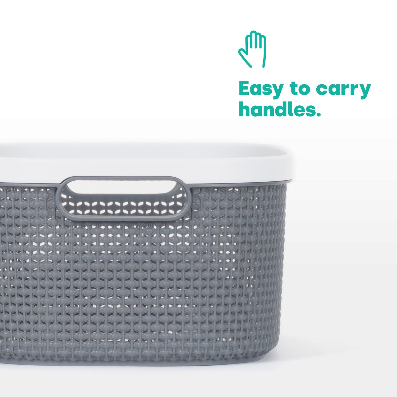 Kovan Grey Woven Basket - 14l