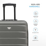 56x45x25cm Hard Cabin Suitcase - Lightweight 2-Wheel ABS Carry On Hand Luggage | Cabin | Charcoal