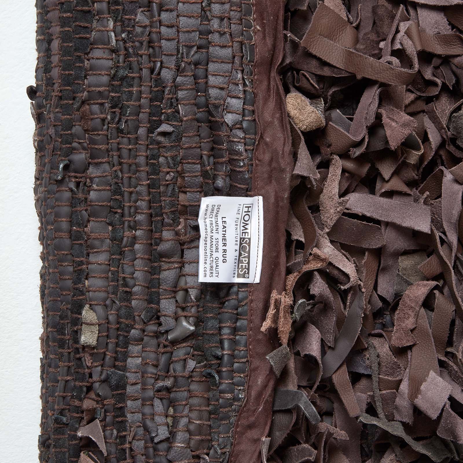 Dallas Leather Shaggy Rug | 150cm | Chocolate