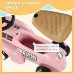 Foot To Floor Slider With Steering Wheel, For Ages 12-36 Months | Pink