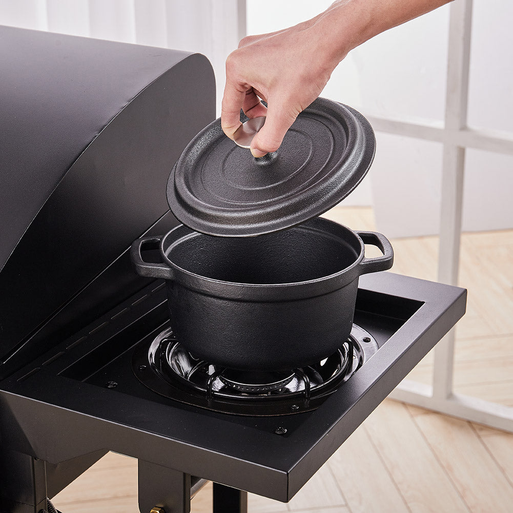 14cm/20cm Dia Mini Cast Iron Dutch Oven With Lid | Large | Black