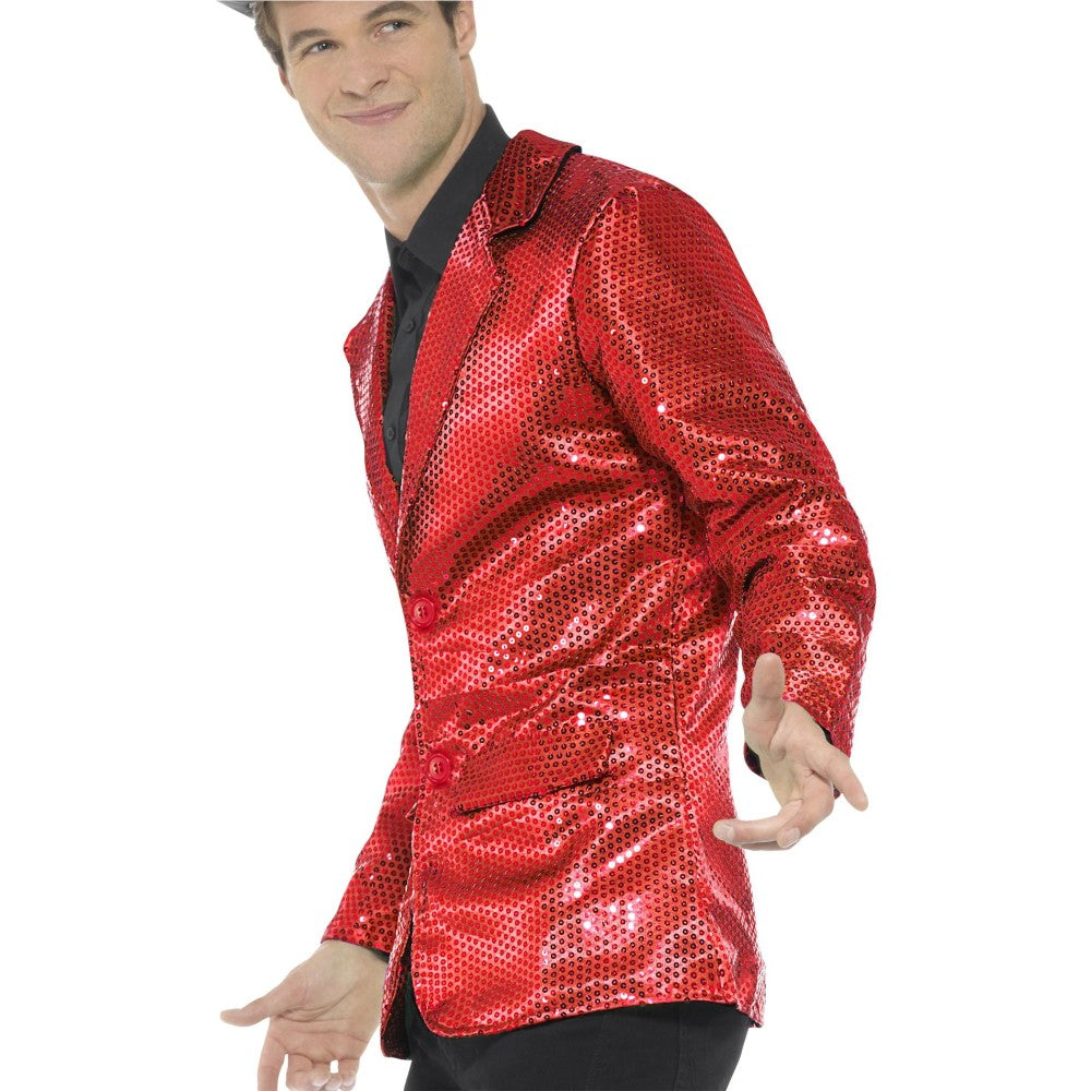 Sequin Jacket, Mens | Medium | Red