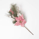 HOMESCAPES Pink & Green Poinsettia Christmas Swag, 71 Cm