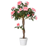 90cm Artificial Rose Tree Fake Decorative Plant | One Size | Pink