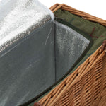Green Tweed Rectangular Cooler Wicker Basket
