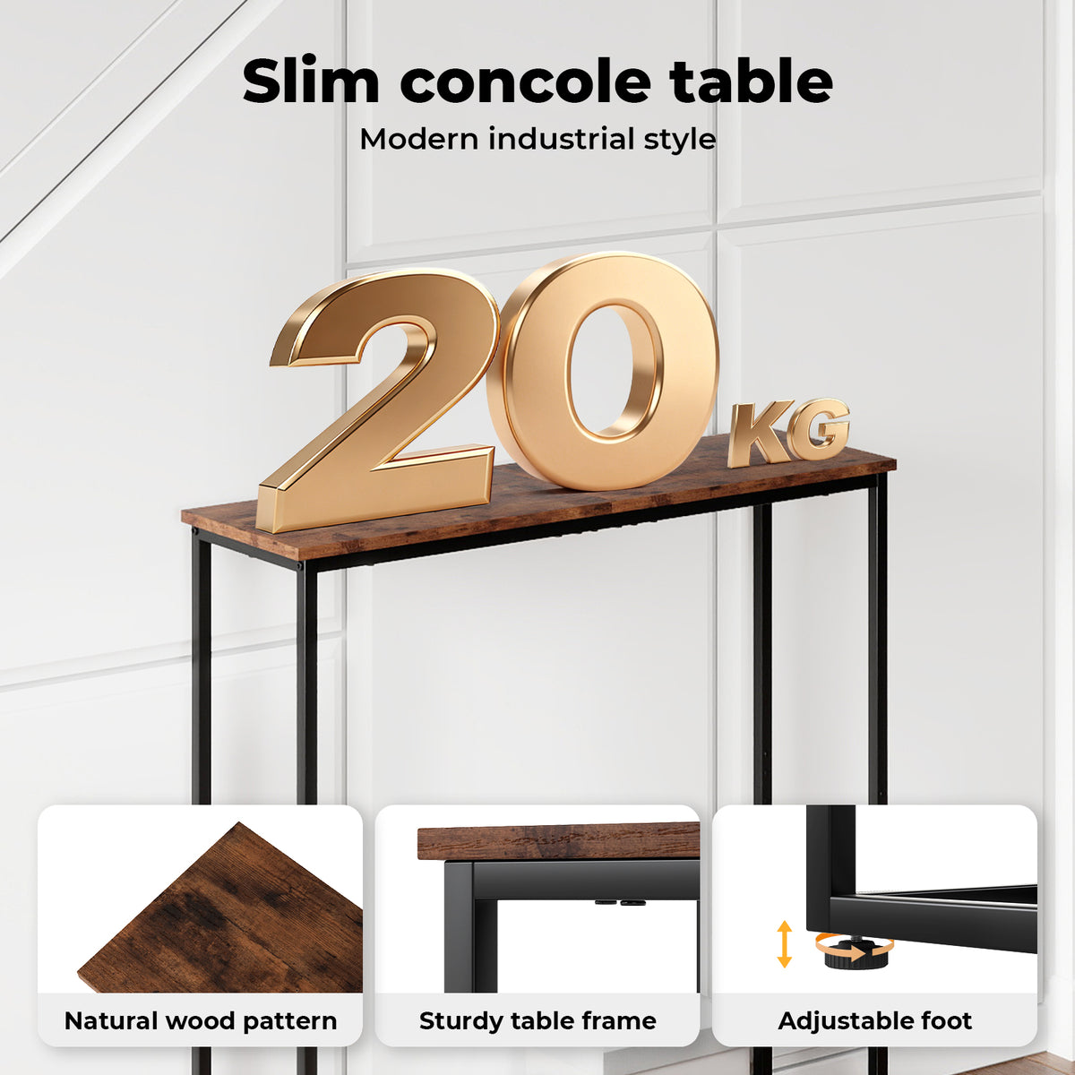 Levede Console Hall Table Slim Entryway Hallway Sofa Table Display Shelf Industrial