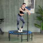 45" Fitness Trampoline With Adjustable Handle, Led Lights | Blue