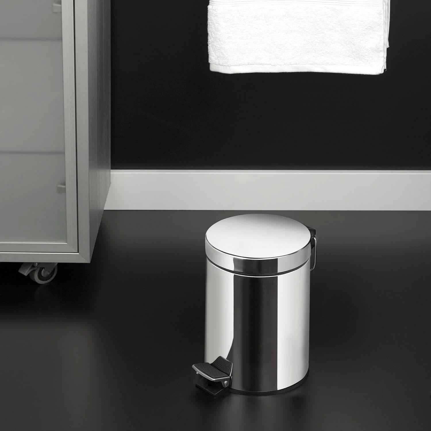 Bathroom Or Kitchen Bin 3l Silver Anti-corrosion Architect S+ Collection
