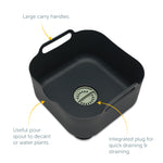 Recycled Washing Up Bowl - Sage Green Kitchen Dish Wash & Drain - 9 Litres Capacity - Made in the UK