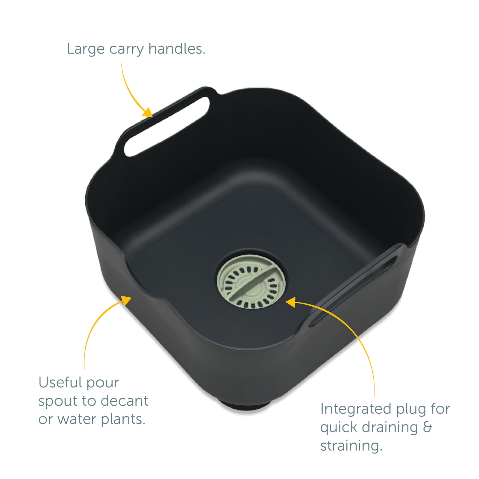 Recycled Washing Up Bowl - Sage Green Kitchen Dish Wash & Drain - 9 Litres Capacity - Made in the UK