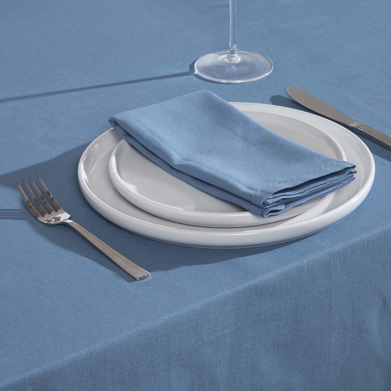 Plain Cotton Fabric 4 Napkins Set | 45cm x 45cm | Airforce Blue