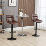 Modern Swivel Bar Stools Adjustable Pu Brown
