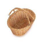 Medium Swing Handle Double Steamed Wicker Oval Shopping Basket | Brown