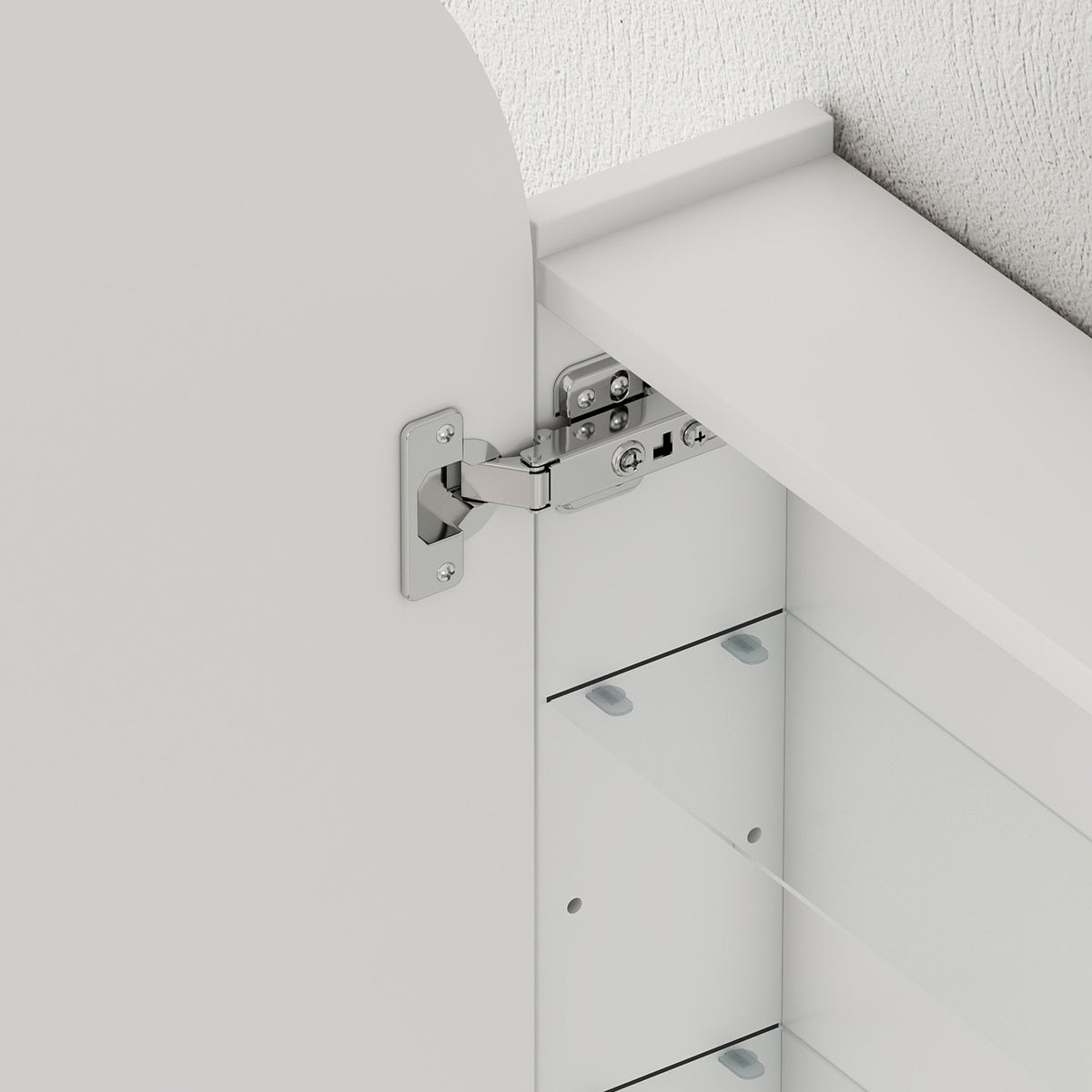 Bathroom Mirror Cabinet With Adjustable Glass Shelves | White