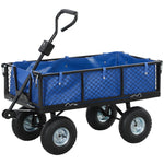 Garden Cart With Removable Liner, Quick-release Sides | Blue