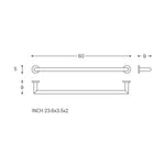Towel Rail, Silver Gloss, Wall-mounted, 60 Cm. Collection Kubic
