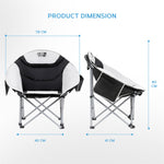 Moon Camping Chair - Portable Outdoor Premium Folding Chair For Adults With Magazine Pocket, Cup Holder & Carry Bag - Heavy Duty Foldable Chair | Set of 2 | Jet Black