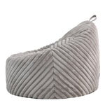 Classic Ribbed Faux Fur Bean Bag Chair | Gray