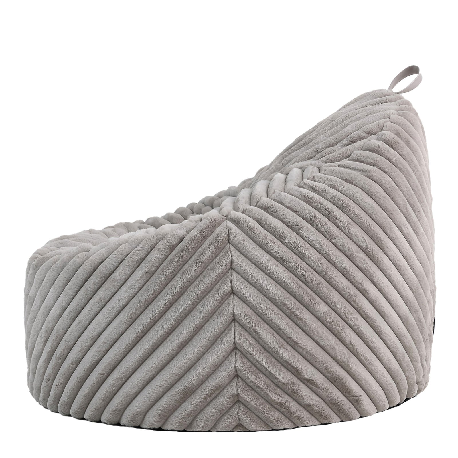 Classic Ribbed Faux Fur Bean Bag Chair | Gray