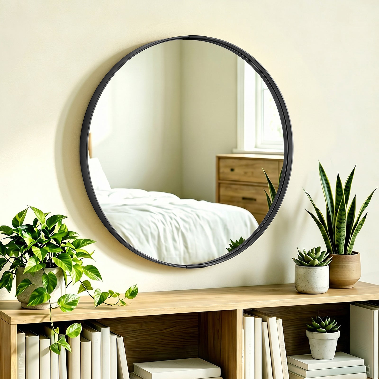 Wall Mirror 61 Cm, Wall Mounted Bathroom Mirror | Black