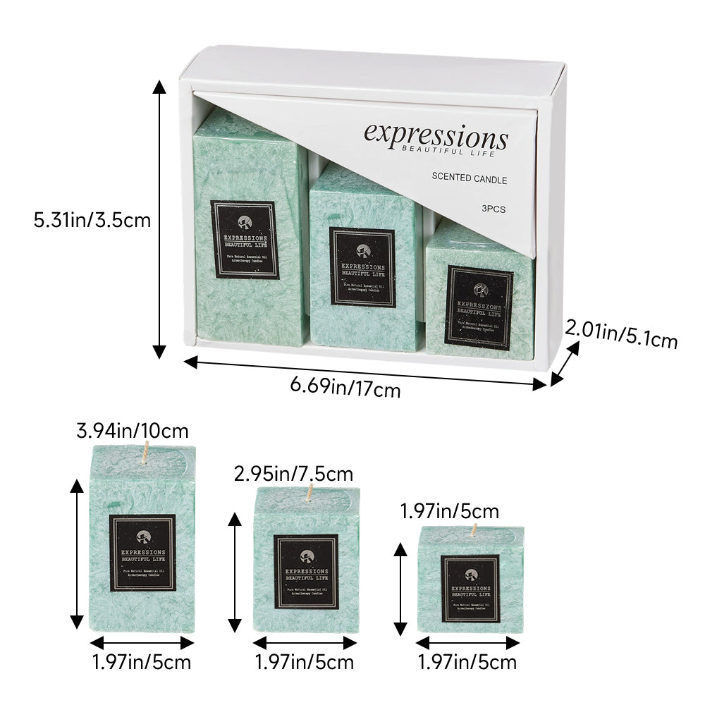 3pcs Scented Candle Lime Basil-scented Candle Set