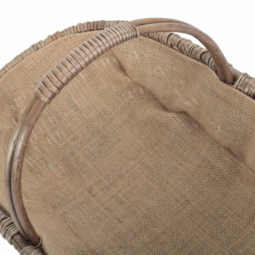 Wicker Shallow Antique Wash Lined Garden Trugs | Large