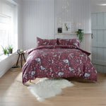 Woodland Toadstool 200 Thread Count Cotton Rich Reversible Duvet Cover Set | Single | Plum